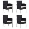 Patio Chairs 4 pcs Poly Rattan Black