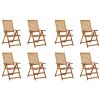 Folding Patio Chairs 8 pcs Solid Acacia Wood