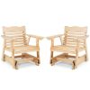 Outdoor Wood Rocking Chair with High Back and Widened Armrests