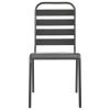 Patio Chairs 4 pcs Slatted Design Steel Dark Gray
