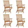 Patio Chairs with Wine Red Cushions 4 pcs Solid Teak Wood