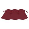 Patio Chairs with Wine Red Cushions 4 pcs Solid Teak Wood
