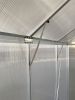8.3' x 6.3 x 6.8' Aluminum Outdoor Greenhouse, Polycarbonate Walk-in Garden Greenhouse Kit with Adjustable Roof Vent, Rain Gutter and Sliding Door for