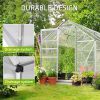 8.3' x 6.3 x 6.8' Aluminum Outdoor Greenhouse, Polycarbonate Walk-in Garden Greenhouse Kit with Adjustable Roof Vent, Rain Gutter and Sliding Door for