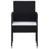 Patio Chairs 4 pcs Poly Rattan Black