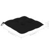Patio Chairs with Black Cushions 8 pcs Solid Teak Wood
