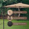 10ft Offset Umbrella Cantilever Patio Hanging Umbrella Outdoor Market Umbrella with Crank & Cross Base Suitable for Garden, Lawn, backyard and Deck, T
