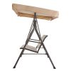 3 Person Outdoor Patio Swing; Steel Frame Textilene Seats Steel Frame Swing Chair; Beige