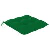 Patio Chairs with Green Cushions 4 pcs Solid Teak Wood