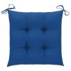 Patio Chairs with Blue Cushions 6 pcs Solid Teak Wood