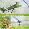 8.3' x 6.3 x 6.8' Aluminum Outdoor Greenhouse, Polycarbonate Walk-in Garden Greenhouse Kit with Adjustable Roof Vent, Rain Gutter and Sliding Door for