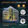 8.3' x 6.3 x 6.8' Aluminum Outdoor Greenhouse, Polycarbonate Walk-in Garden Greenhouse Kit with Adjustable Roof Vent, Rain Gutter and Sliding Door for