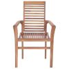 Dining Chairs 6 pcs with Taupe Cushions Solid Teak Wood