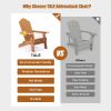 TALE Folding Adirondack Chair with Pullout Ottoman with Cup Holder, Oversized, Poly Lumber, for Patio Deck Garden, Backyard Furniture, Easy to Install