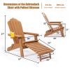 TALE Folding Adirondack Chair with Pullout Ottoman with Cup Holder, Oversized, Poly Lumber, for Patio Deck Garden, Backyard Furniture, Easy to Install