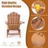 TALE Folding Adirondack Chair with Pullout Ottoman with Cup Holder, Oversized, Poly Lumber, for Patio Deck Garden, Backyard Furniture, Easy to Install