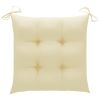 Patio Chairs with Cream White Cushions 6 pcs Solid Teak Wood