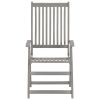 Patio Reclining Chairs 3 pcs Gray Solid Acacia Wood