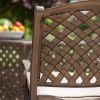 Heritage Grey Outdoor Aluminum Dining Arm Chair With Cushion