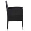 Patio Chairs 4 pcs Poly Rattan Black