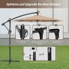 10ft Offset Umbrella Cantilever Patio Hanging Umbrella Outdoor Market Umbrella with Crank & Cross Base Suitable for Garden, Lawn, backyard and Deck, T
