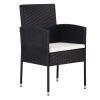 Patio Chairs 4 pcs Poly Rattan Black