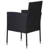 Patio Chairs 4 pcs Poly Rattan Black