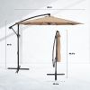 10ft Offset Umbrella Cantilever Patio Hanging Umbrella Outdoor Market Umbrella with Crank & Cross Base Suitable for Garden, Lawn, backyard and Deck, T