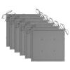 Dining Chairs 6 pcs with Gray Cushions Solid Teak Wood