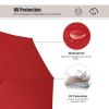 MEOOEM 15ft Patio Double-Sided Umbrella with Base Outdoor Extra Large Umbrella with Crank for Market Camping Swimming Pool; Red
