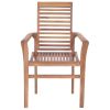 Dining Chairs 4 pcs with Gray Cushions Solid Teak Wood