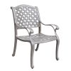 Heritage Grey Outdoor Aluminum Dining Arm Chair With Cushion