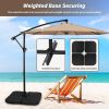 10ft Offset Umbrella Cantilever Patio Hanging Umbrella Outdoor Market Umbrella with Crank & Cross Base Suitable for Garden, Lawn, backyard and Deck, T