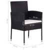 Patio Chairs 4 pcs Poly Rattan Black