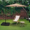 10ft Offset Umbrella Cantilever Patio Hanging Umbrella Outdoor Market Umbrella with Crank & Cross Base Suitable for Garden, Lawn, backyard and Deck, T