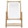 Deck Chair Bamboo and Canvas Cream White