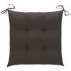Patio Chairs with Taupe Cushions 8 pcs Solid Teak Wood