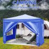 10x10 EZ Pop Up Canopy Outdoor Portable Party Folding Tent with 4 Removable Sidewalls + Carry Bag + 4pcs Weight Bag