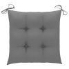 Dining Chairs 4 pcs with Gray Cushions Solid Teak Wood