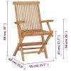 Folding Patio Chairs 2 pcs Solid Teak Wood
