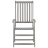 Patio Reclining Chairs 4 pcs with Cushions Solid Acacia Wood