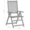 Patio Reclining Chairs 4 pcs with Cushions Solid Acacia Wood
