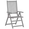 Patio Reclining Chairs 4 pcs with Cushions Solid Acacia Wood