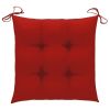Patio Chairs with Red Cushions 4 pcs Solid Teak Wood