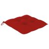Patio Chairs with Red Cushions 4 pcs Solid Teak Wood