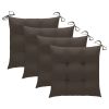 Patio Chairs with Taupe Cushions 4 pcs Solid Teak Wood