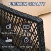 All Weather Steel Frame Rattan Armchair with Cushion, Navy Blue