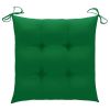 Patio Chairs with Green Cushions 6 pcs Solid Teak Wood